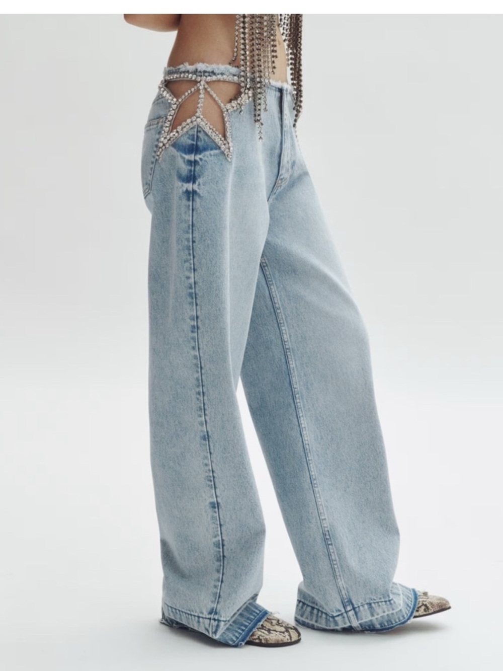 Stella McCartney X H&M jewel star cutout Jeans
